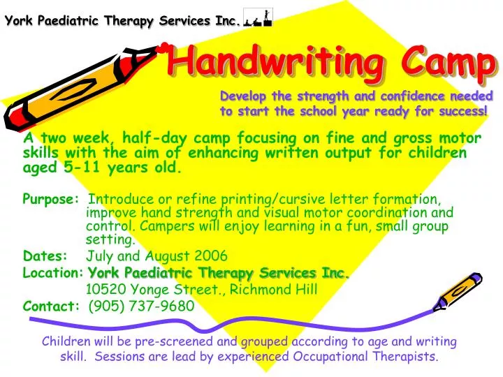 handwriting camp