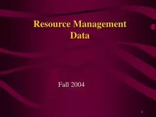 Resource Management Data