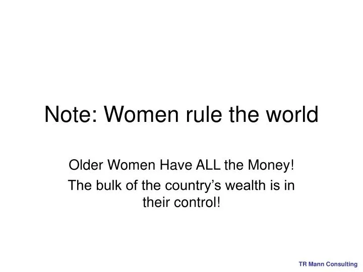 note women rule the world