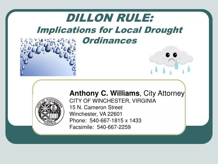 dillon rule implications for local drought ordinances