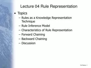 Lecture 04 Rule Representation