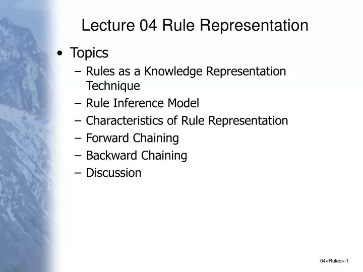 lecture 04 rule representation