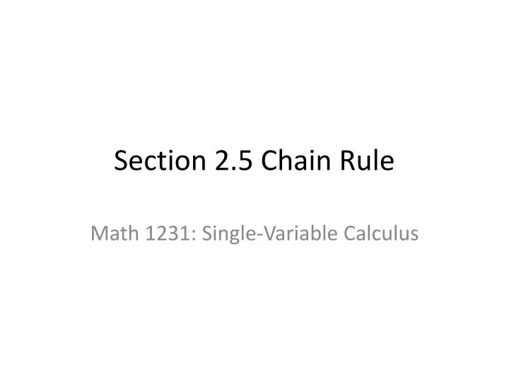 section 2 5 chain rule