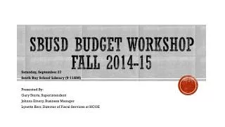 sbusd budget workshop fall 2014 15