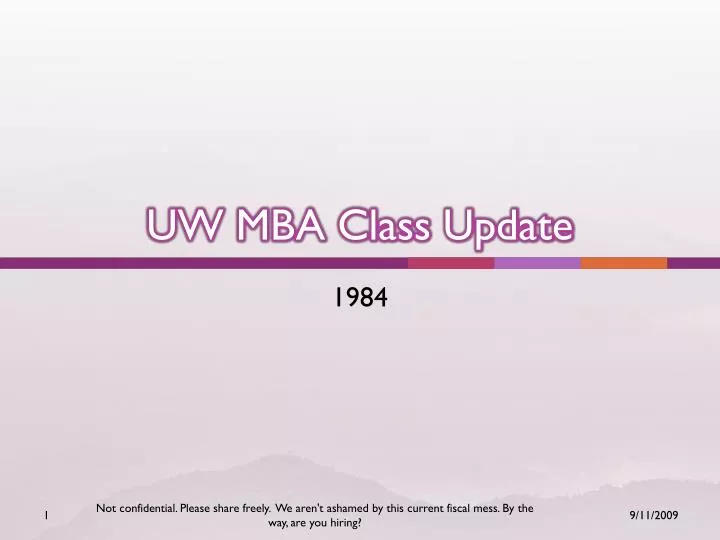 uw mba class update