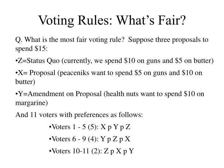 voting rules what s fair