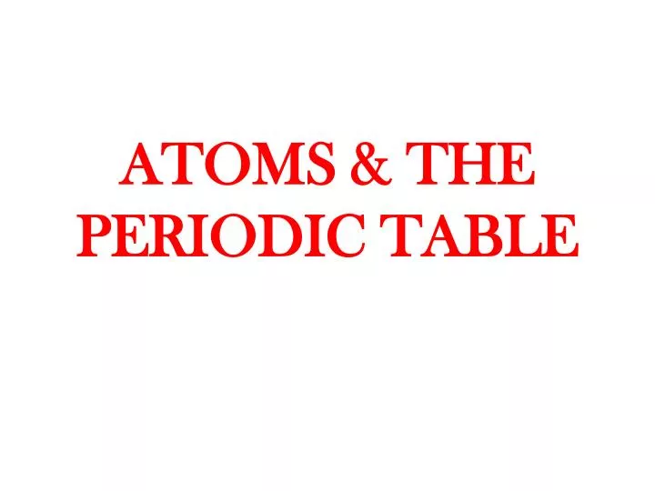 atoms the periodic table