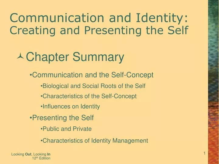 communication and identity creating and presenting the self