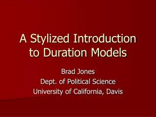 A Stylized Introduction to Duration Models