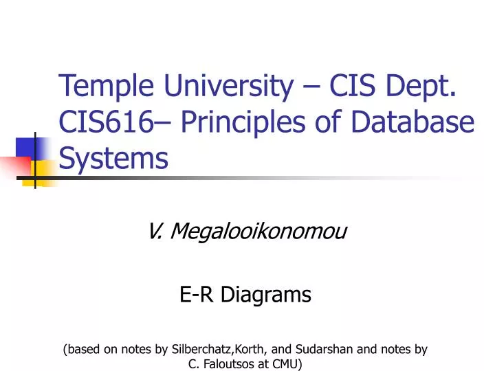 temple university cis dept cis616 principles of database systems