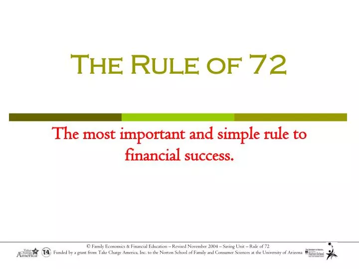 the rule of 72 the most important and simple rule to financial success