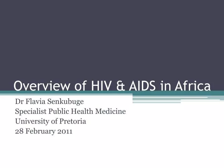 overview of hiv aids in africa