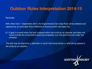 Outdoor Rules Interpretation 2014-15