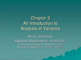 Chapter 9 An Introduction to Analysis of Variance