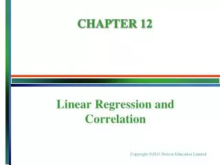 Linear Regression and Correlation