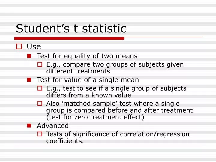 student s t statistic