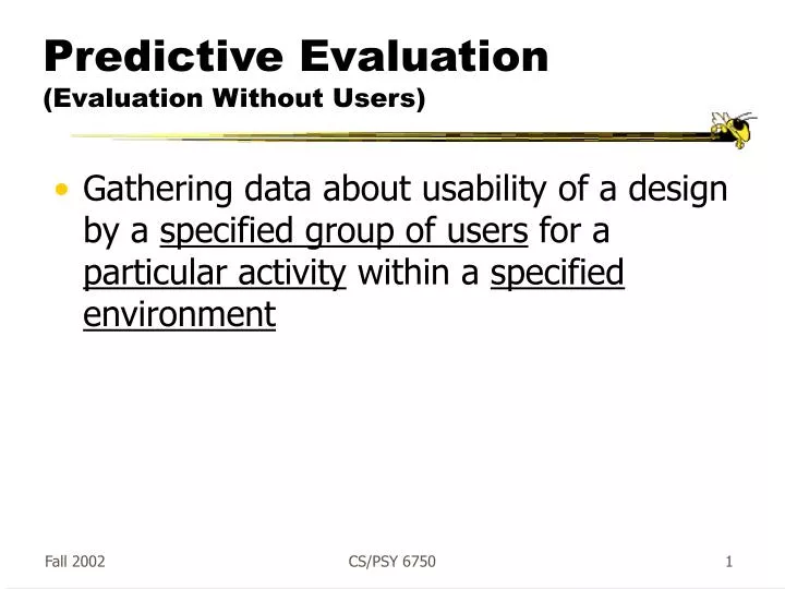 predictive evaluation evaluation without users