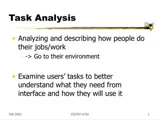 Task Analysis