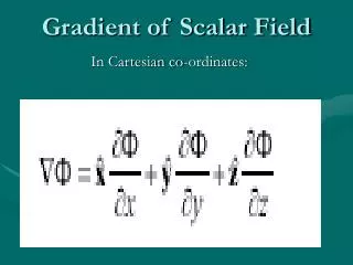 Gradient of Scalar Field