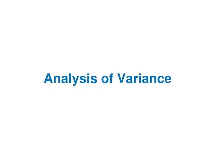 analysis of variance