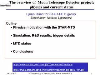 The overview of Muon Telescope Detector project: physics and current status