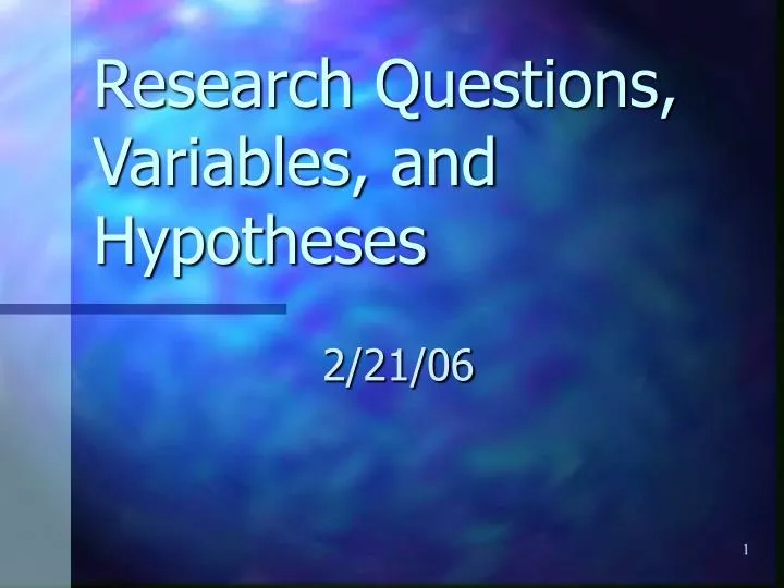 research questions variables and hypotheses