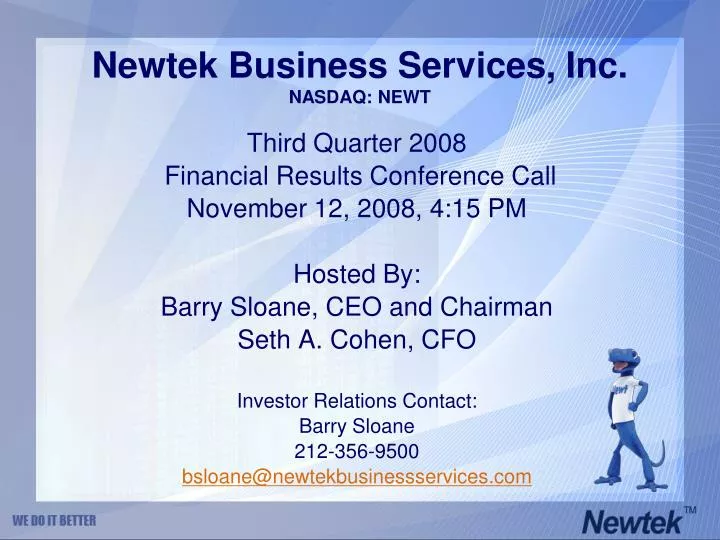 newtek business services inc nasdaq newt
