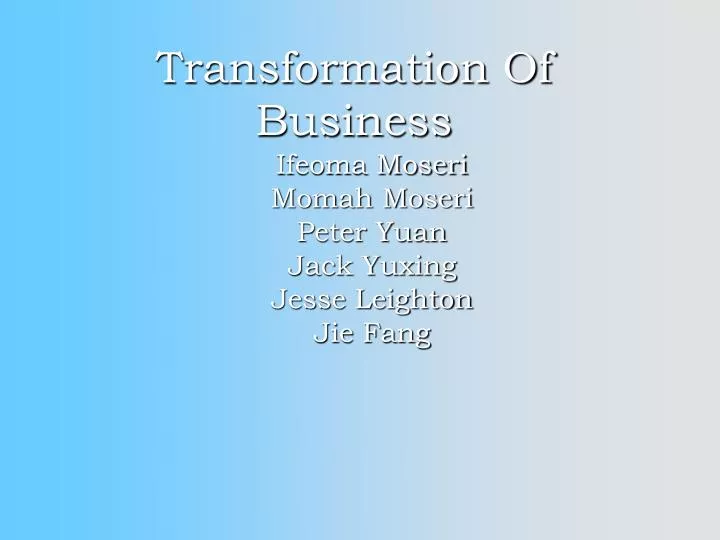 transformation of business