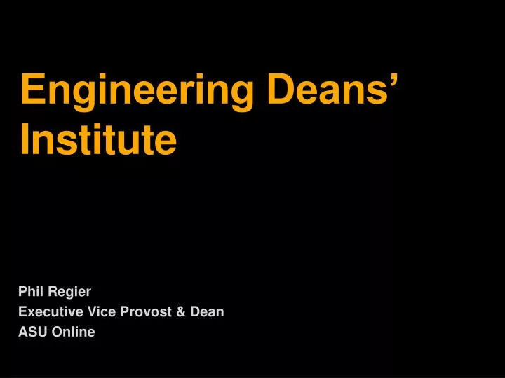 engineering deans institute
