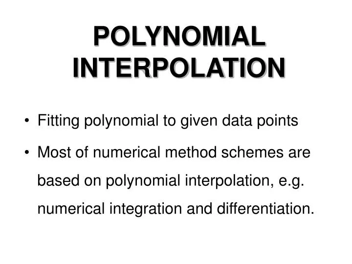 polynomial interpolation
