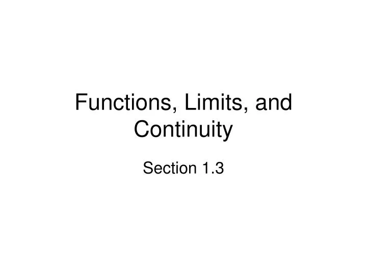 functions limits and continuity