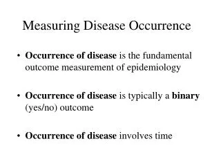 Measuring Disease Occurrence