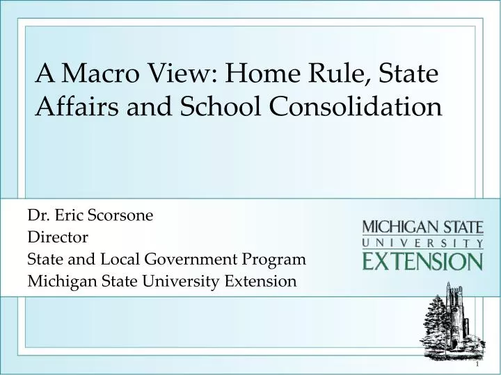 dr eric scorsone director state and local government program michigan state university extension