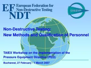 TAIEX Workshop on the implementation of the Pressure Equipment Directive (PED)