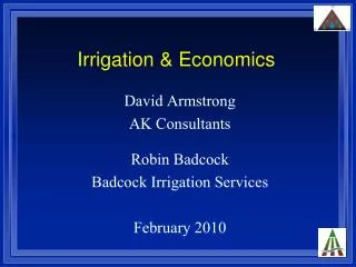 Irrigation &amp; Economics