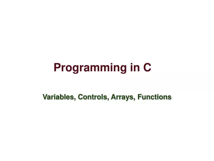 variables controls arrays functions