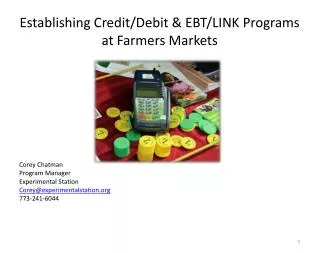 Establishing Credit/Debit &amp; EBT/LINK Programs at Farmers Markets