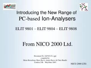 Introducing the New Range of PC-based Ion-Analysers