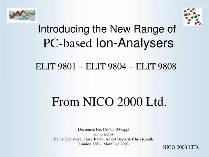 introducing the new range of pc based ion analysers