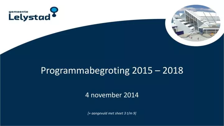 programmabegroting 2015 2018