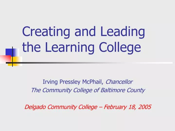 creating and leading the learning college