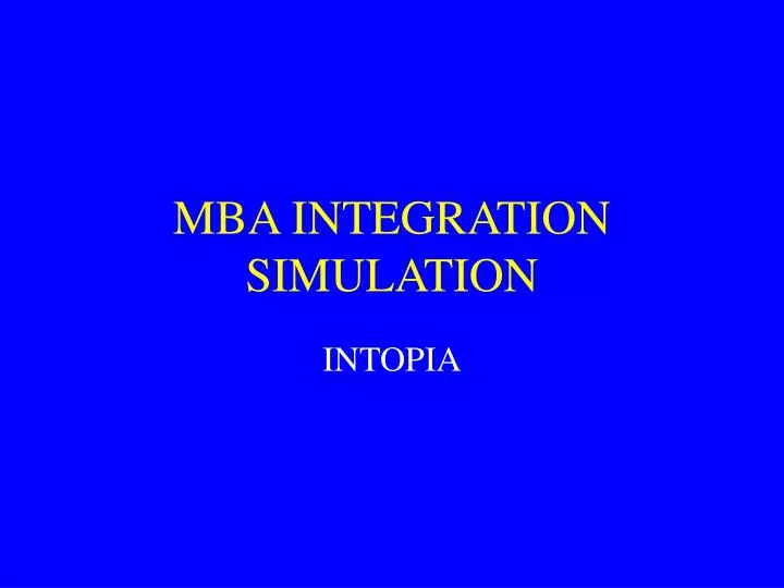 mba integration simulation