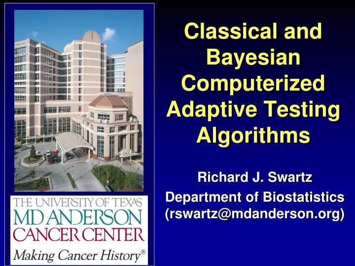 classical and bayesian computerized adaptive testing algorithms
