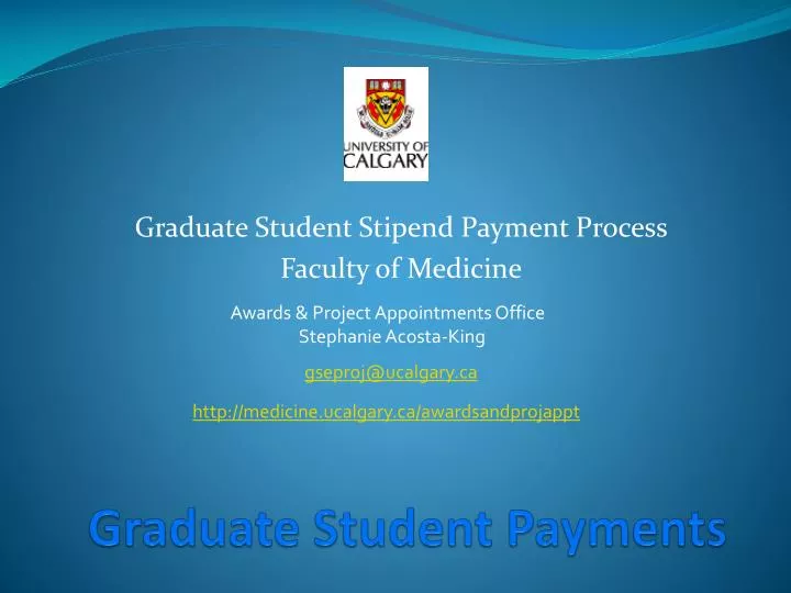 graduate student payments