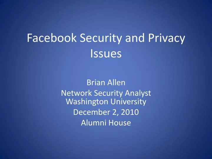 facebook security and privacy issues