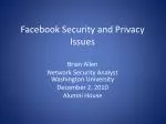 Facebook Security and Privacy Issues - slide 1