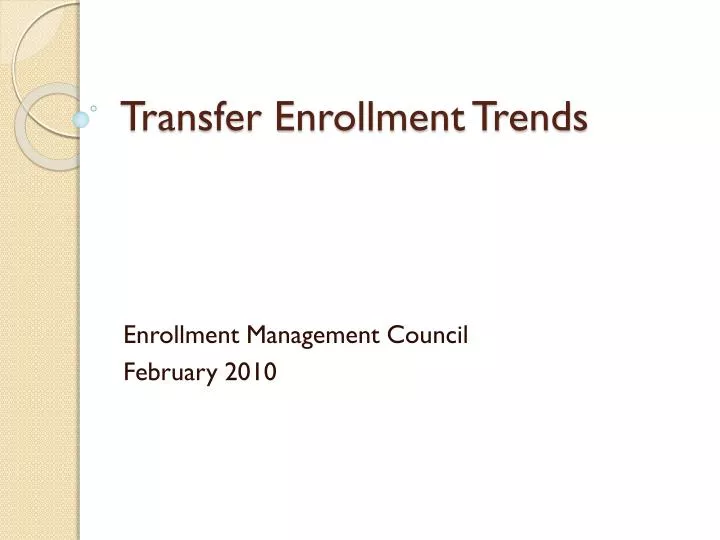 transfer enrollment trends
