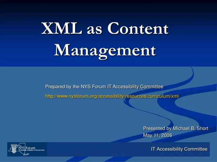 xml as content management