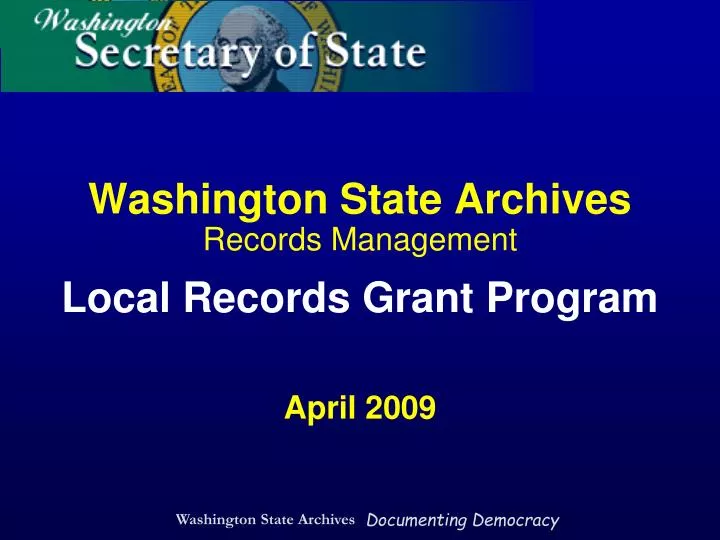 washington state archives records management local records grant program