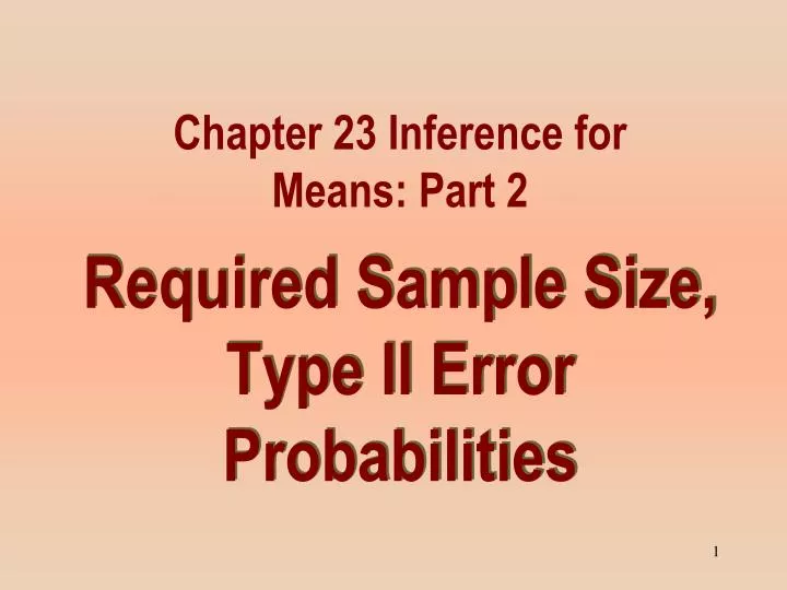 required sample size type ii error probabilities